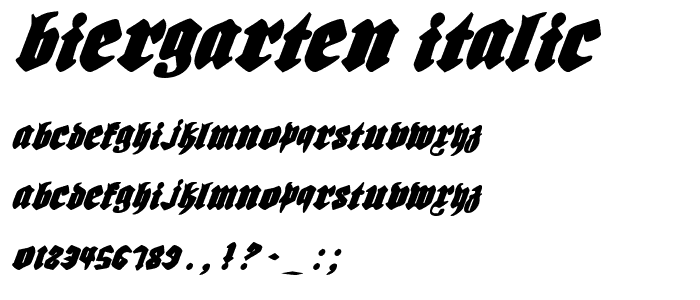 Biergarten Italic font